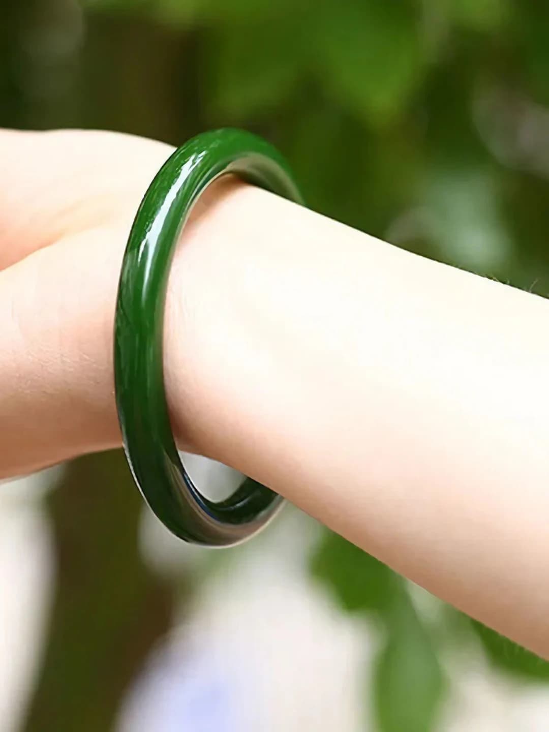 Chunky bangle, Dark Green, 58mm