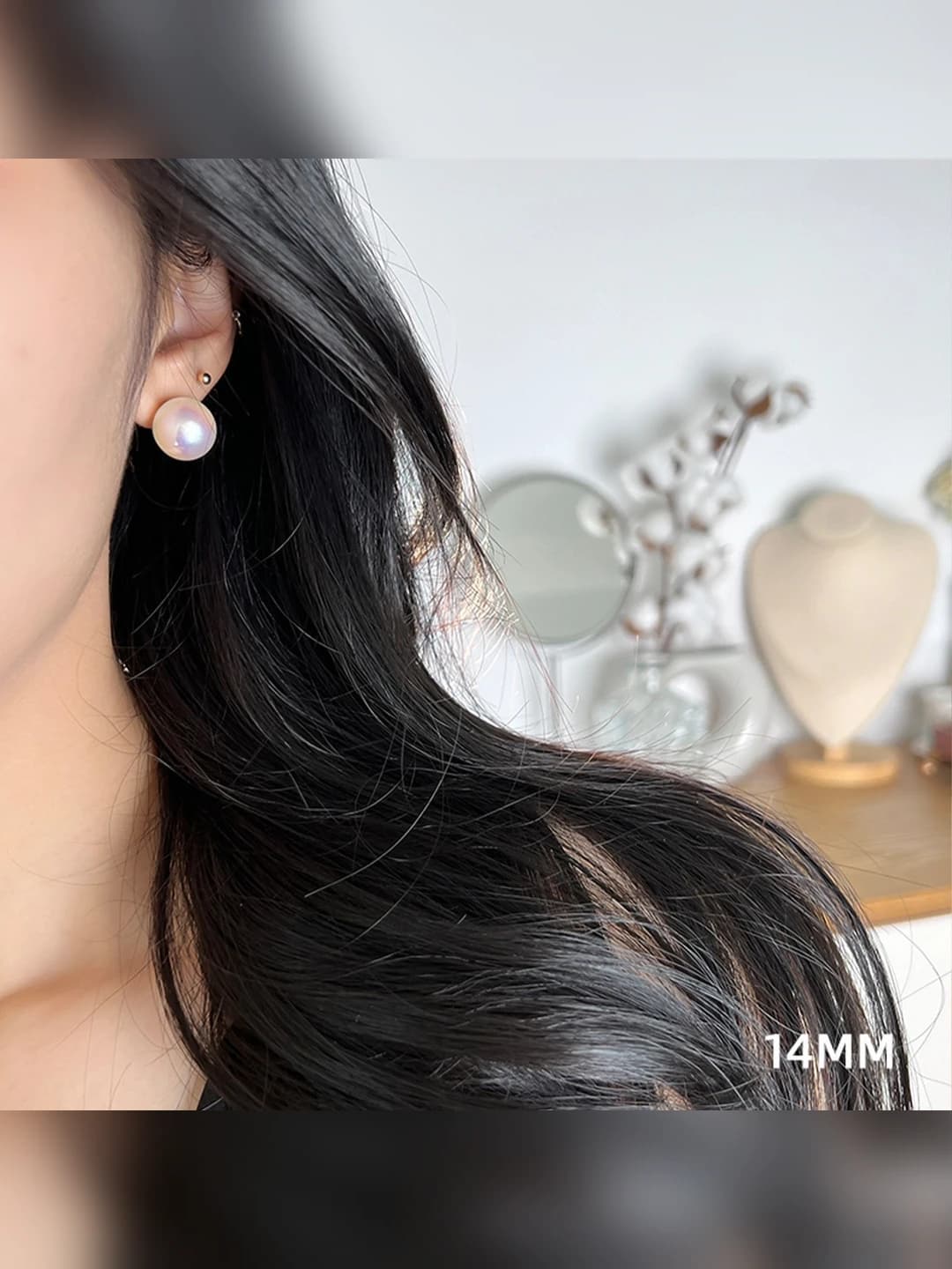 14MM white pearl pair