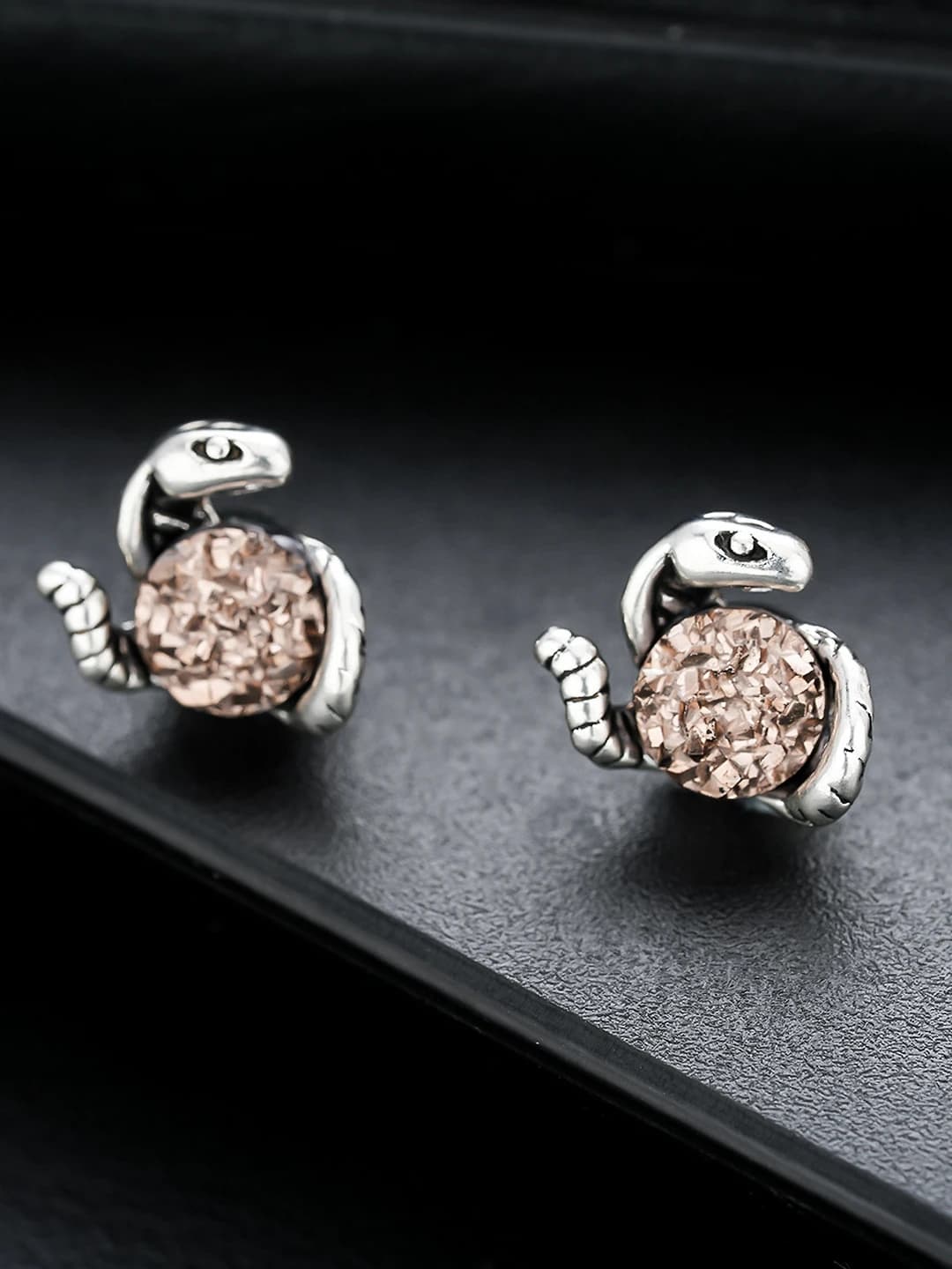 Champagne Crystal Cluster Ear Clips Pair