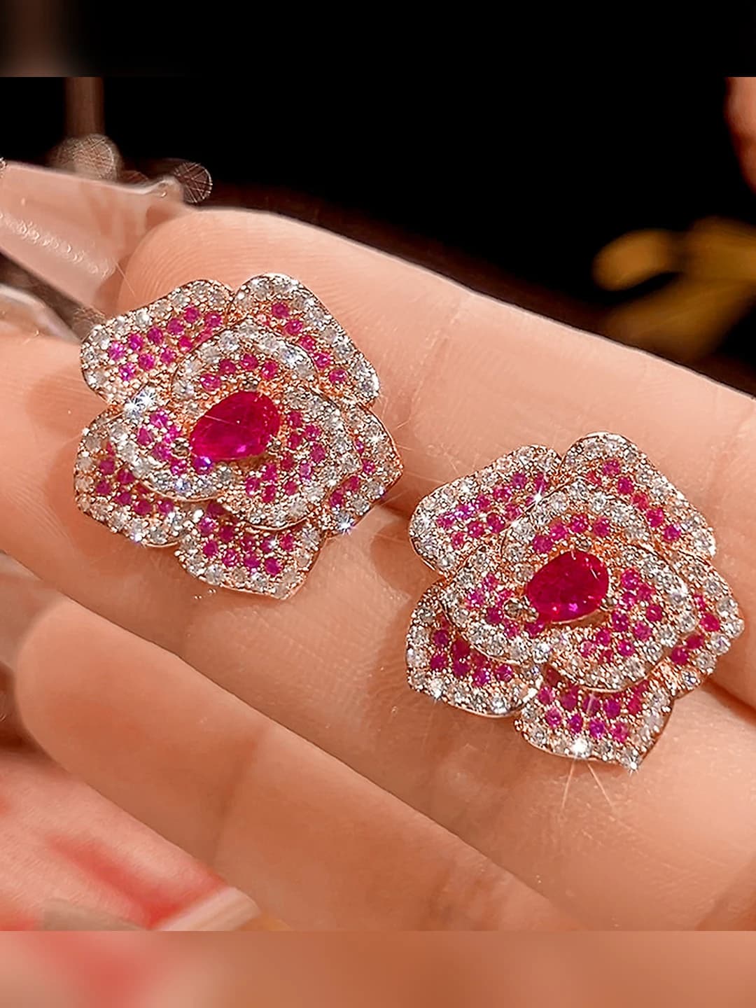 Rose gold earrings