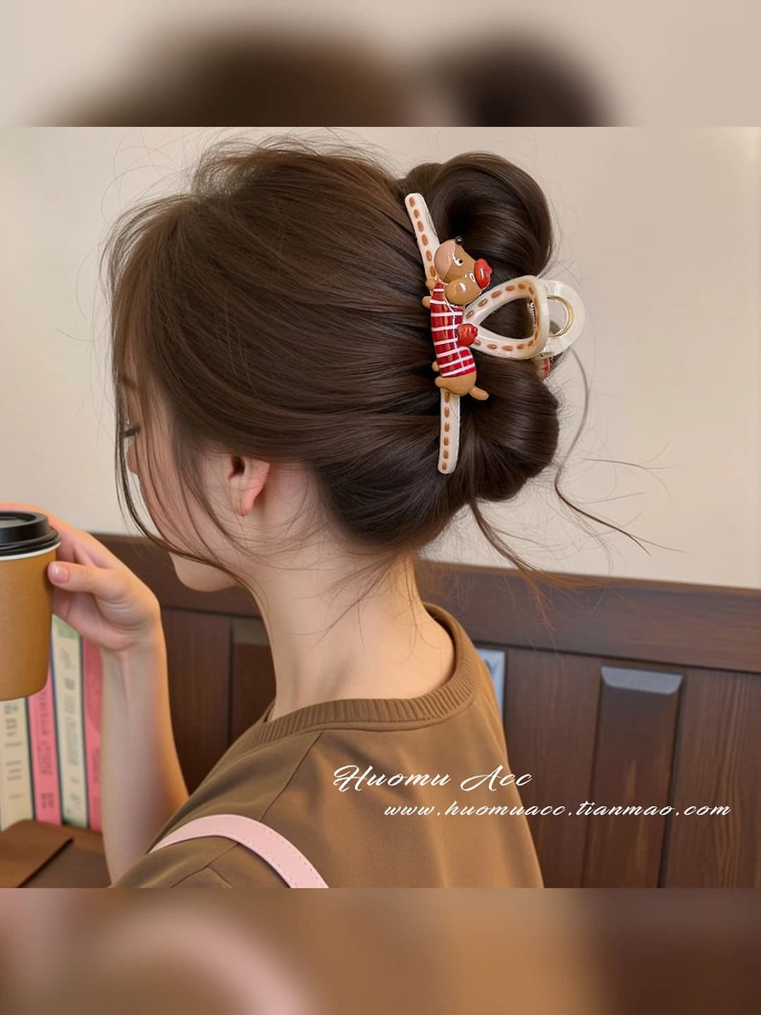 1# Red small dog hair clip 13 cm