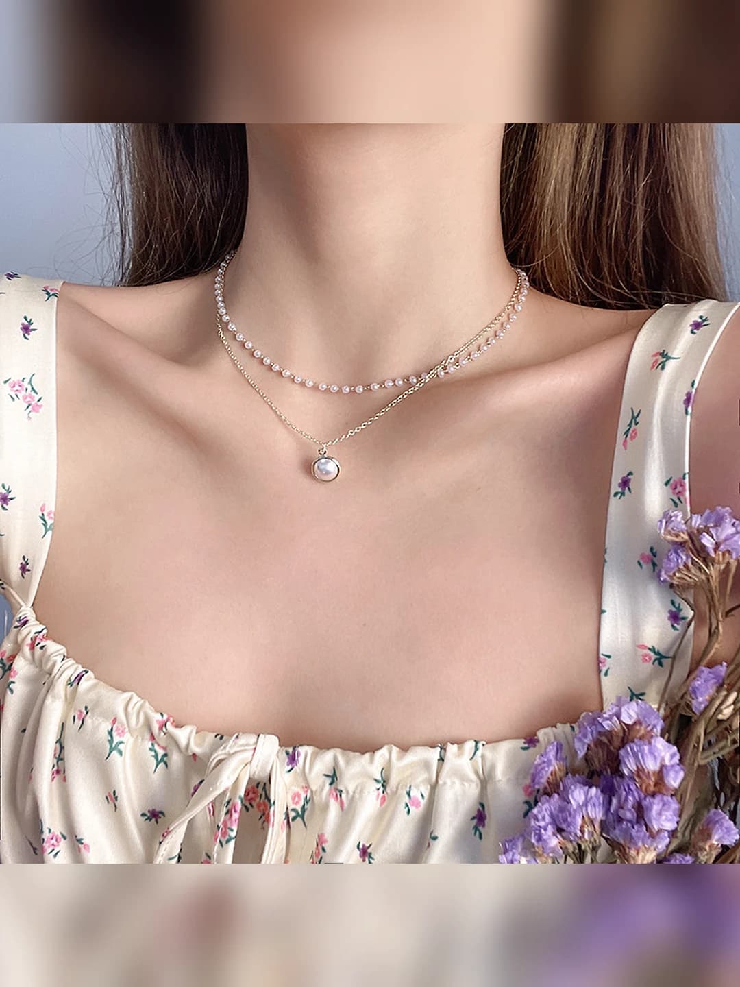 Double layer pearl chain