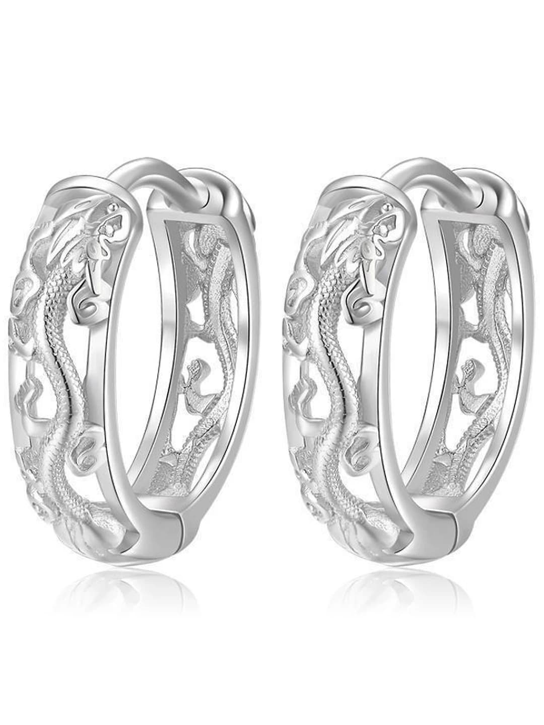 Dragon clip, silver, pair