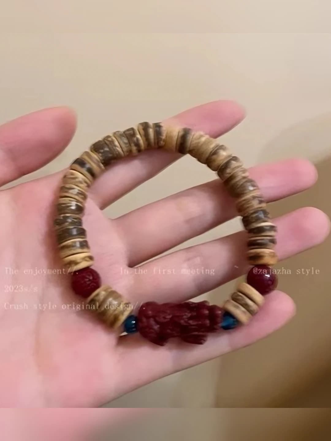 Coconut shell pixiu bracelet