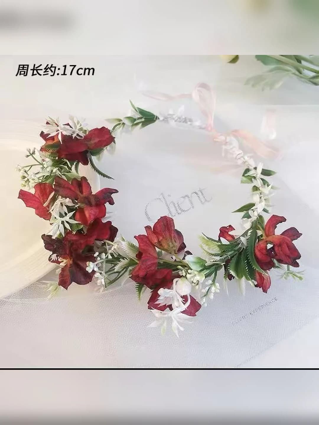 Red camellia wreath