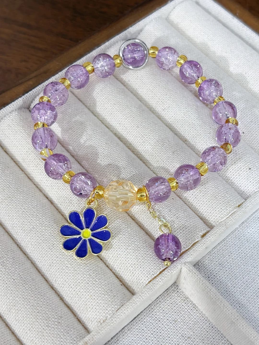 Purple daisy bracelet