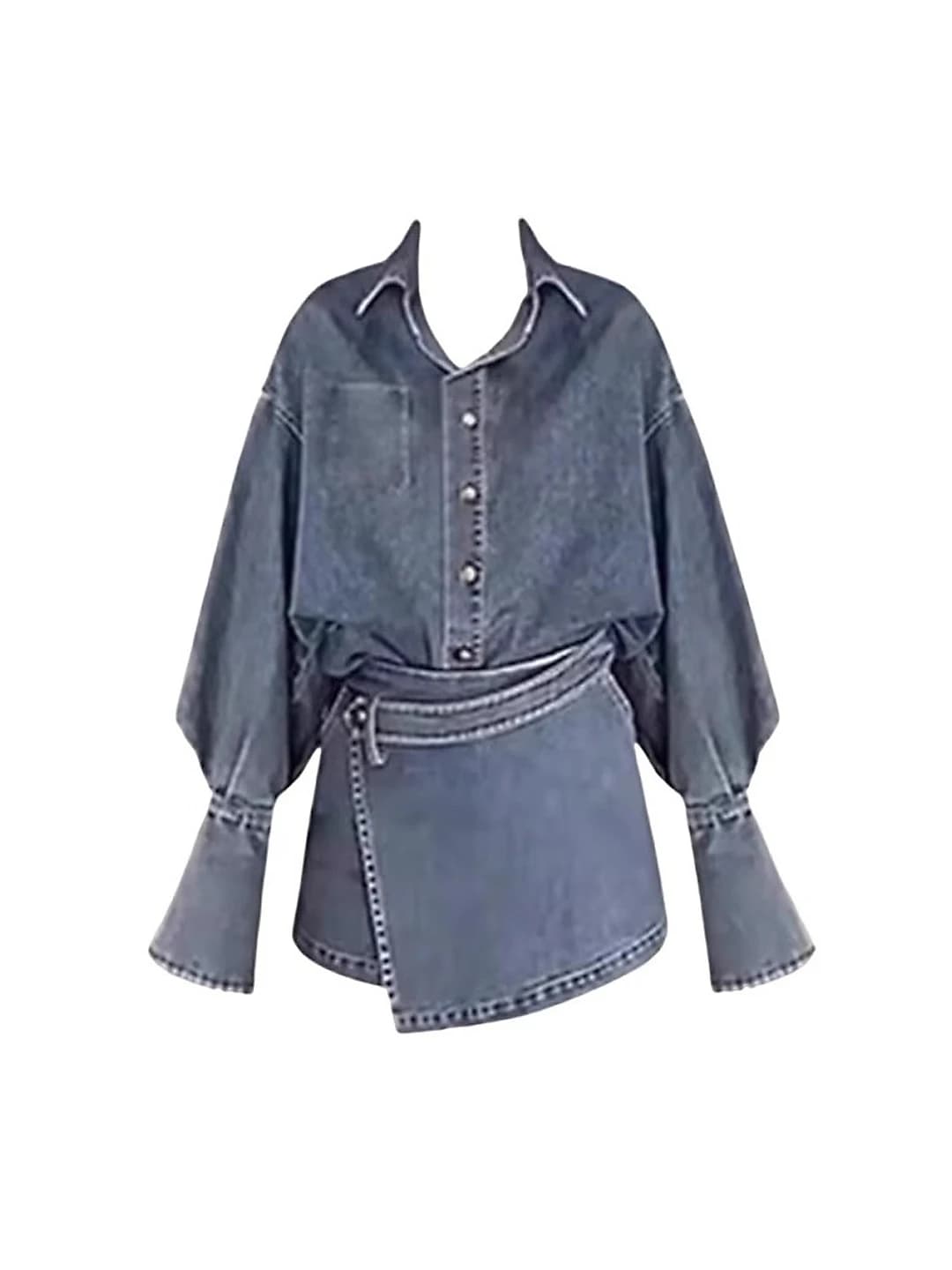Denim jacket + denim shorts (set)