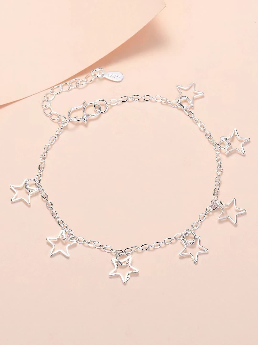 WYF107-7 ta yulduzli zanjirli kumush bilaguzuk #SZ013
