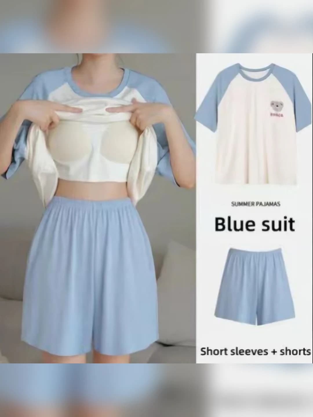 With pads - Blue bear head