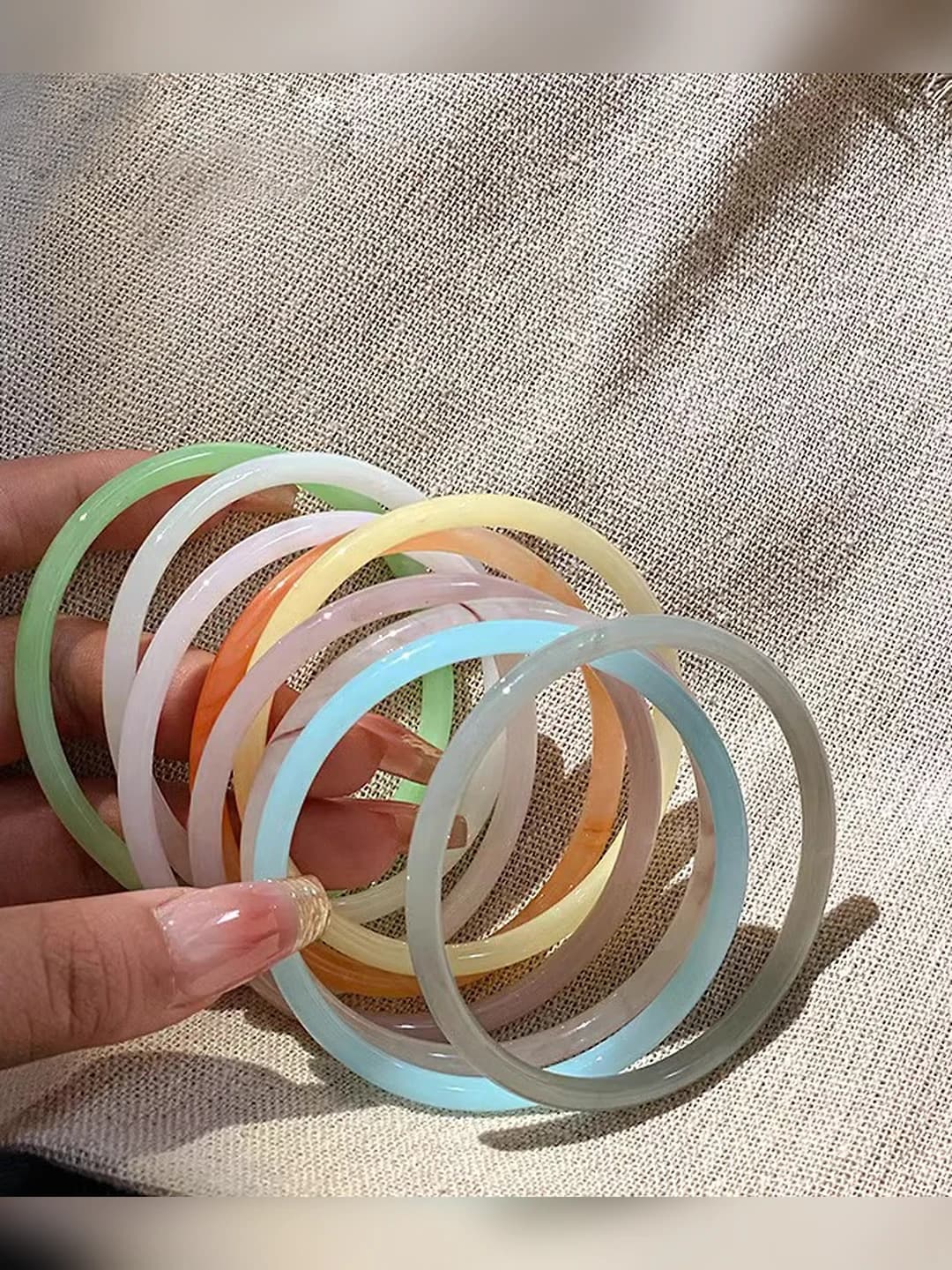Retro shisha imitatsiya yu ding-dang jingil qo'ng'iroq bangle, ingichka chiziqli qo'l zari, litchi muz, hanfu aksessuari, qizlar uchun
