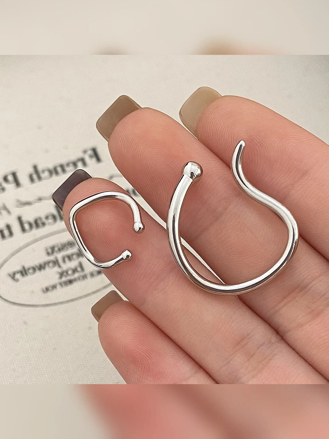 Silver ear cuff, copper gold plated