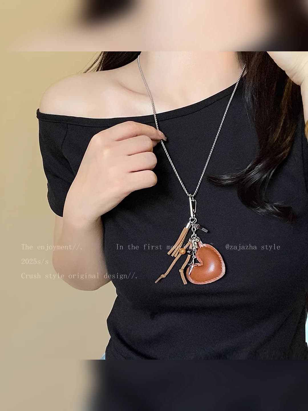Кофейный сердце кулон