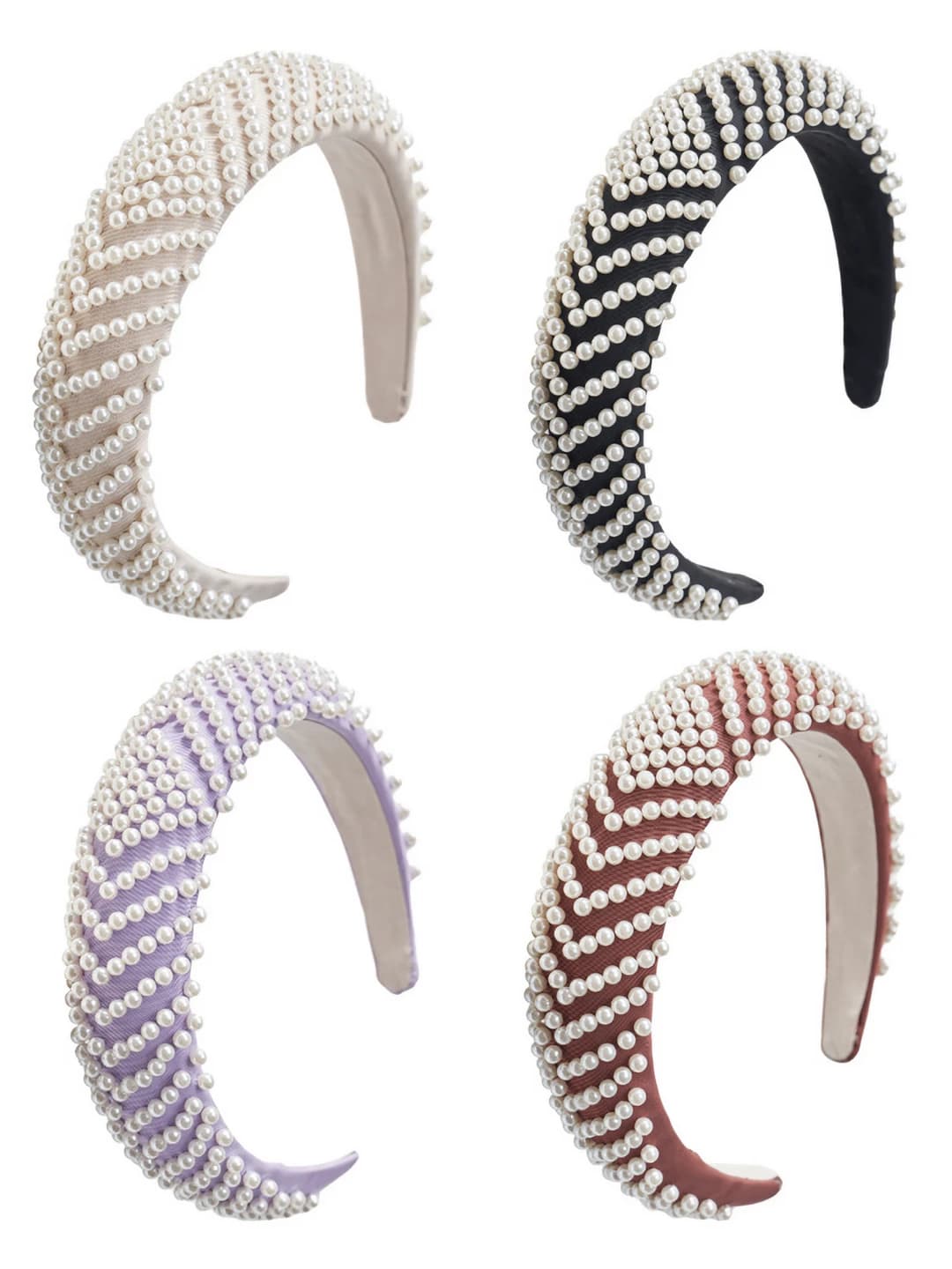 Women's retro style headband with faux pearls