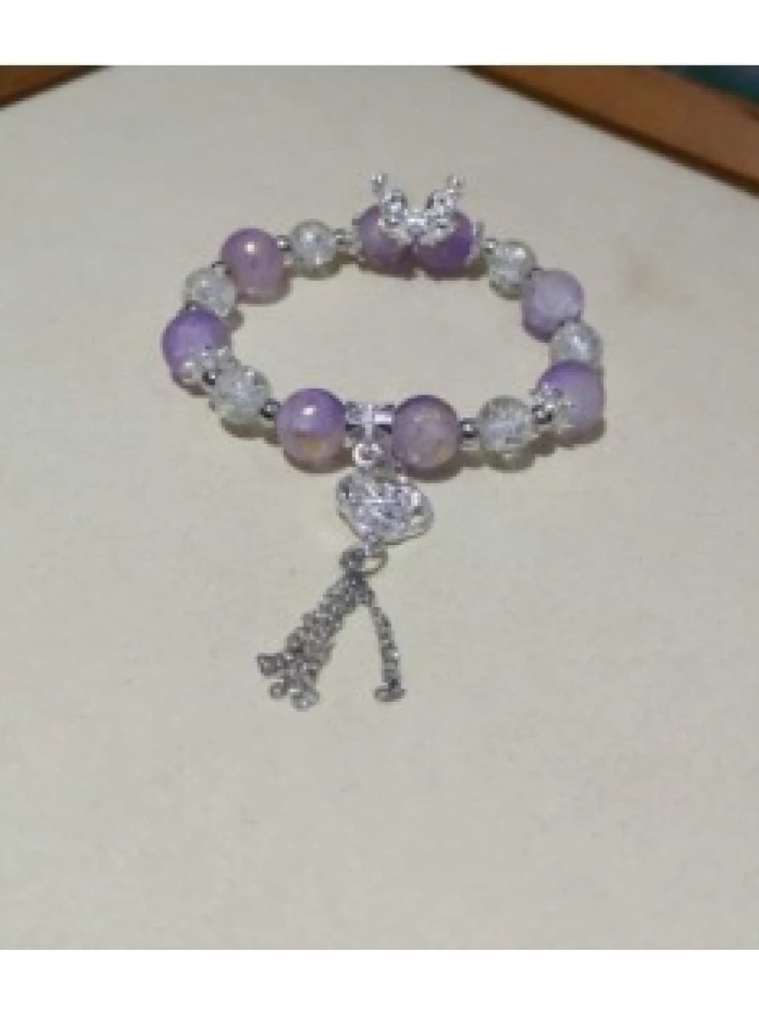 Matte glass purple bracelet