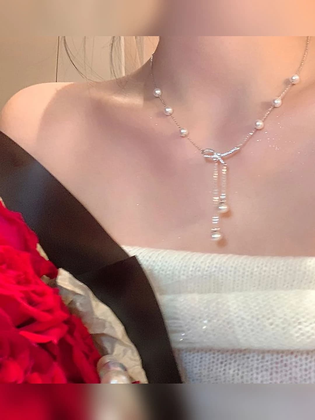 Women's romantic pearl and tassel chain, style: sweet, 2026