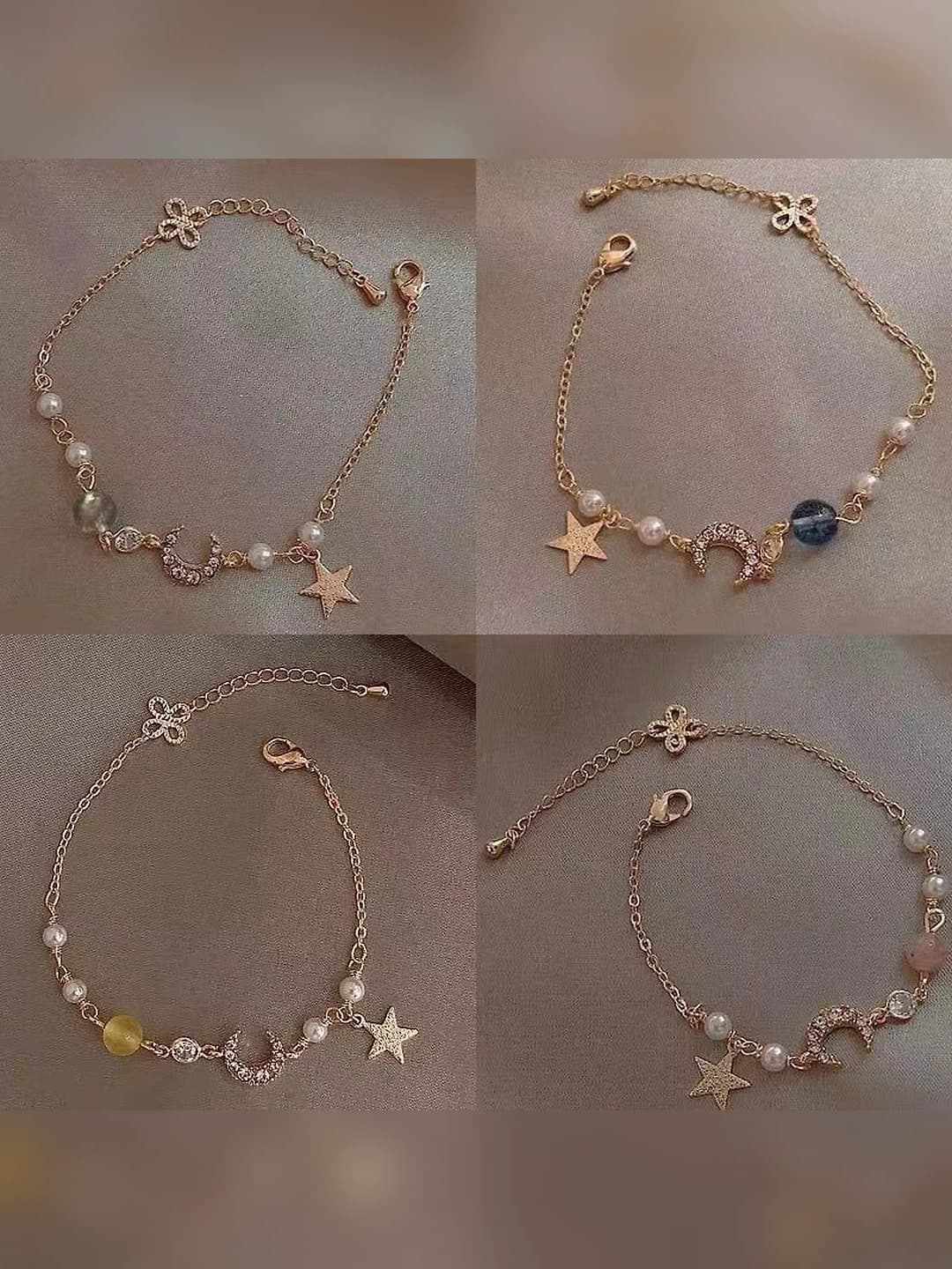Women's Korean style original design bracelet with eight-pointed star and zircon