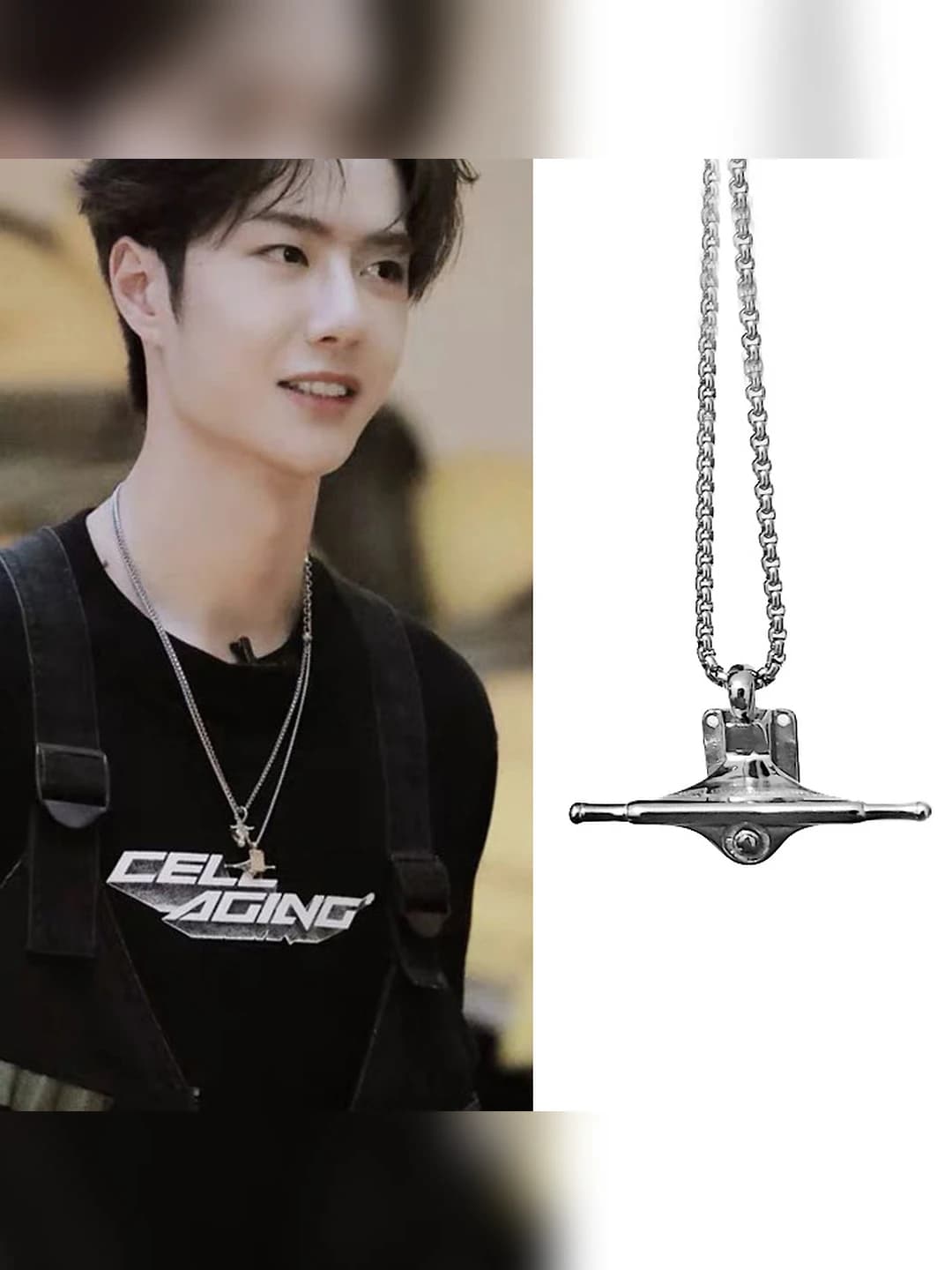 Geometric chain pendant necklace in ins style for men and women, accessory