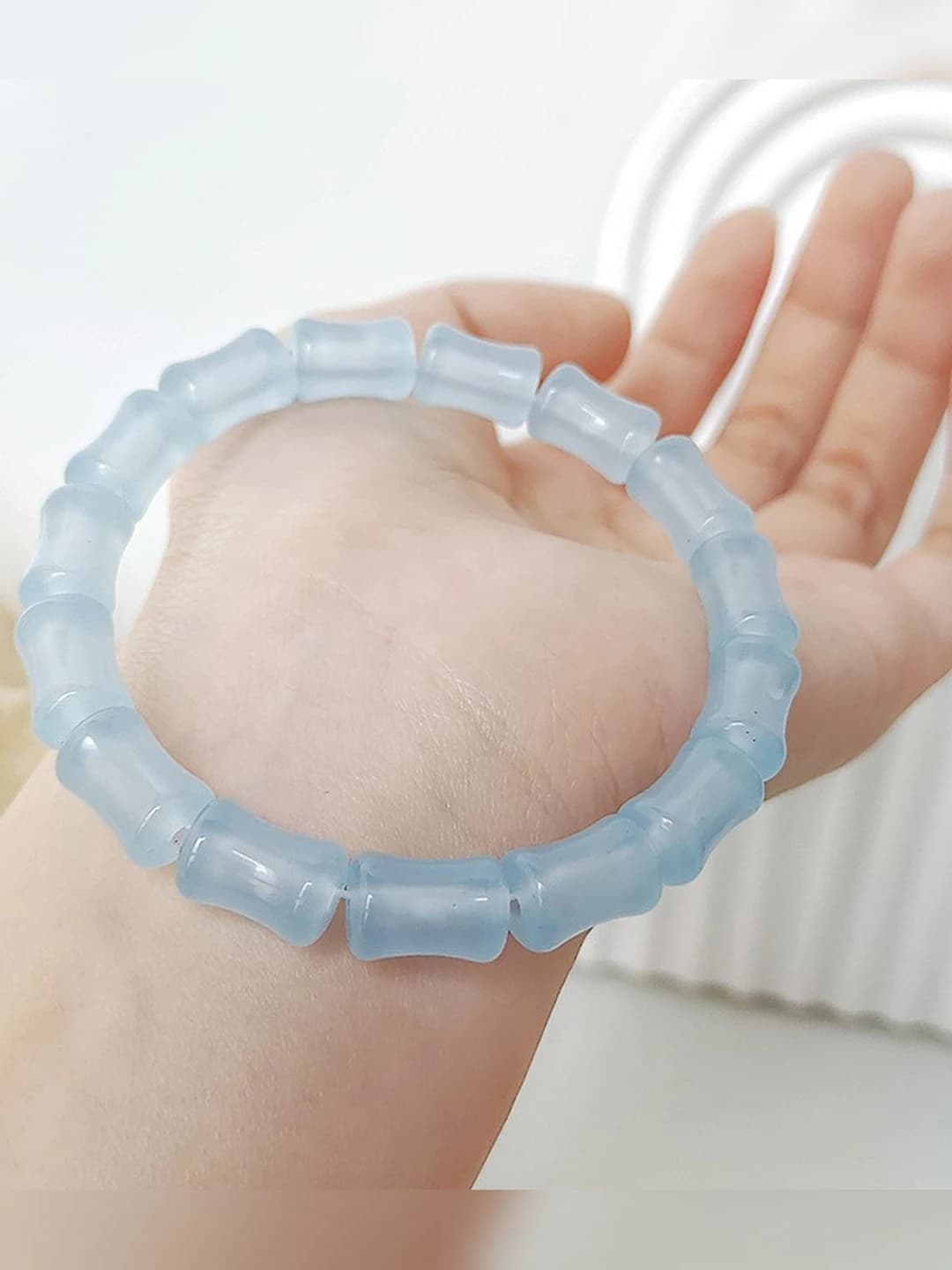 Blue bamboo bracelet