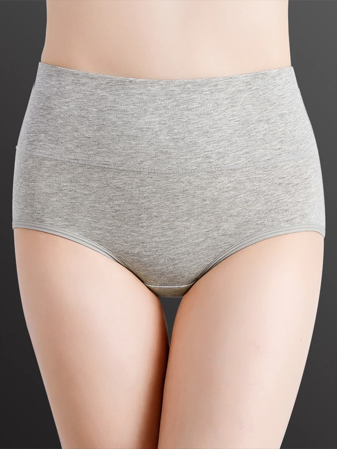 Women's high waist all-cotton briefs, antibacterial, tummy control, hip-lifting, breathable, solid colour, slim fit, all-season