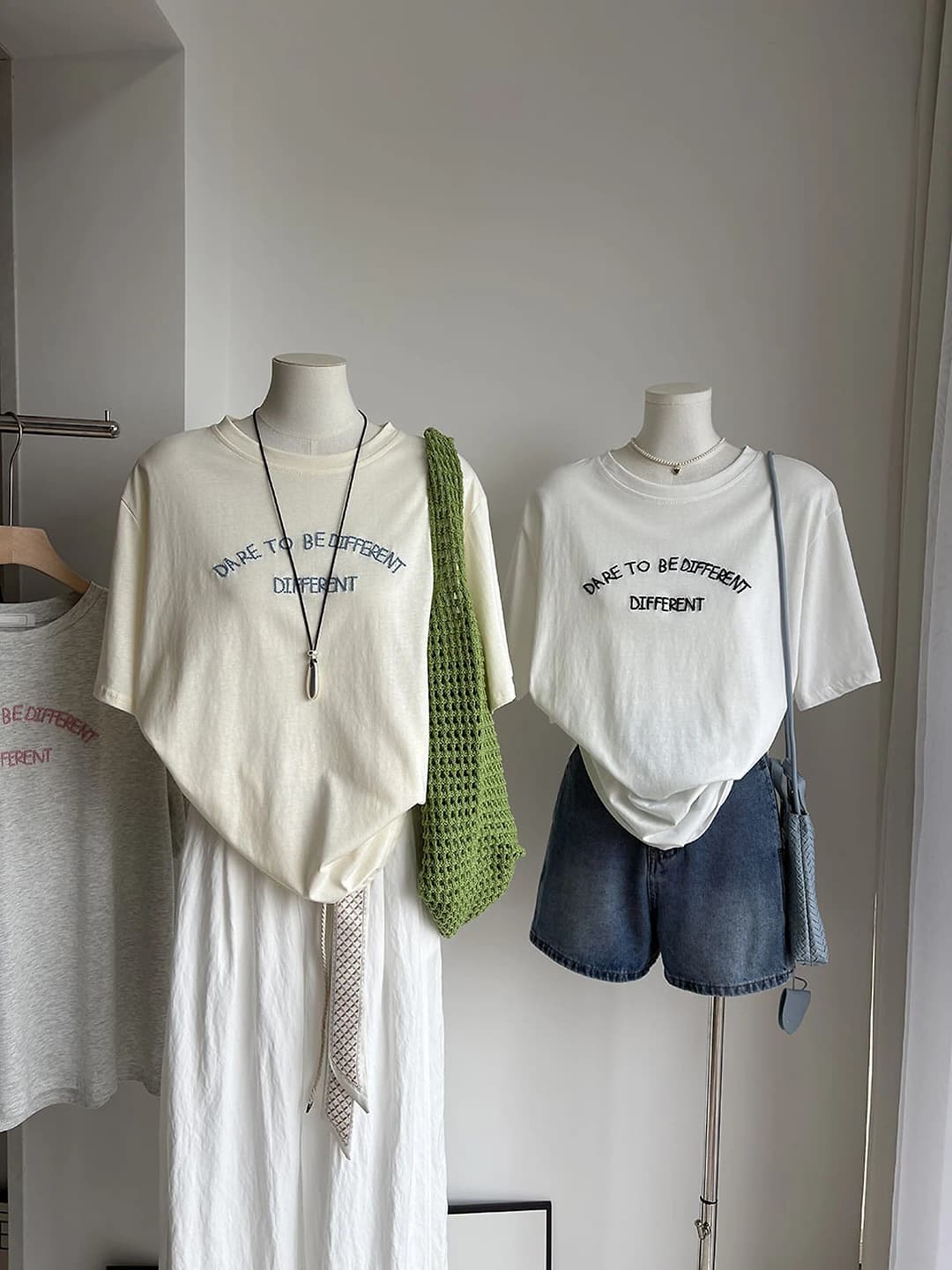 Women's plus size t-shirt with crew neck, short sleeve and embroidery in Korean style