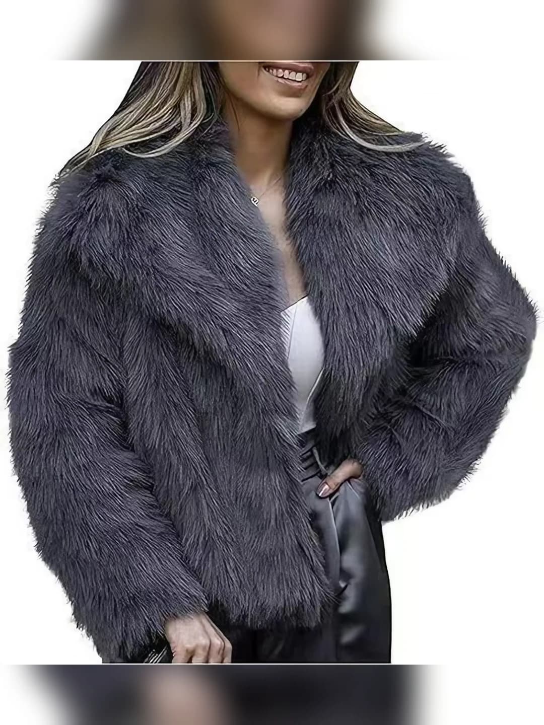 Dark grey big collar