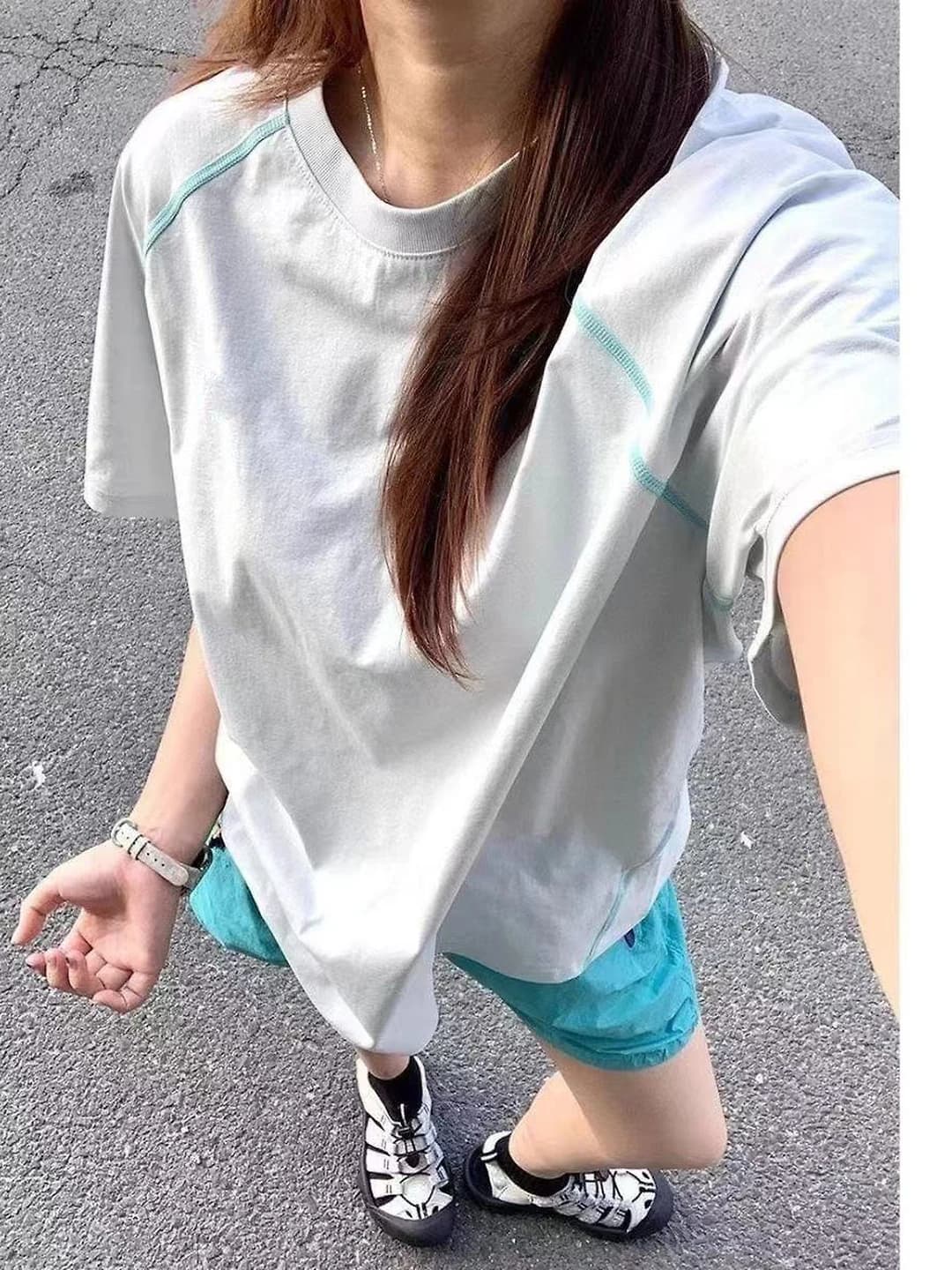 Women's summer quick-dry thin short-sleeve loose fit plus size crew neck casual t-shirt