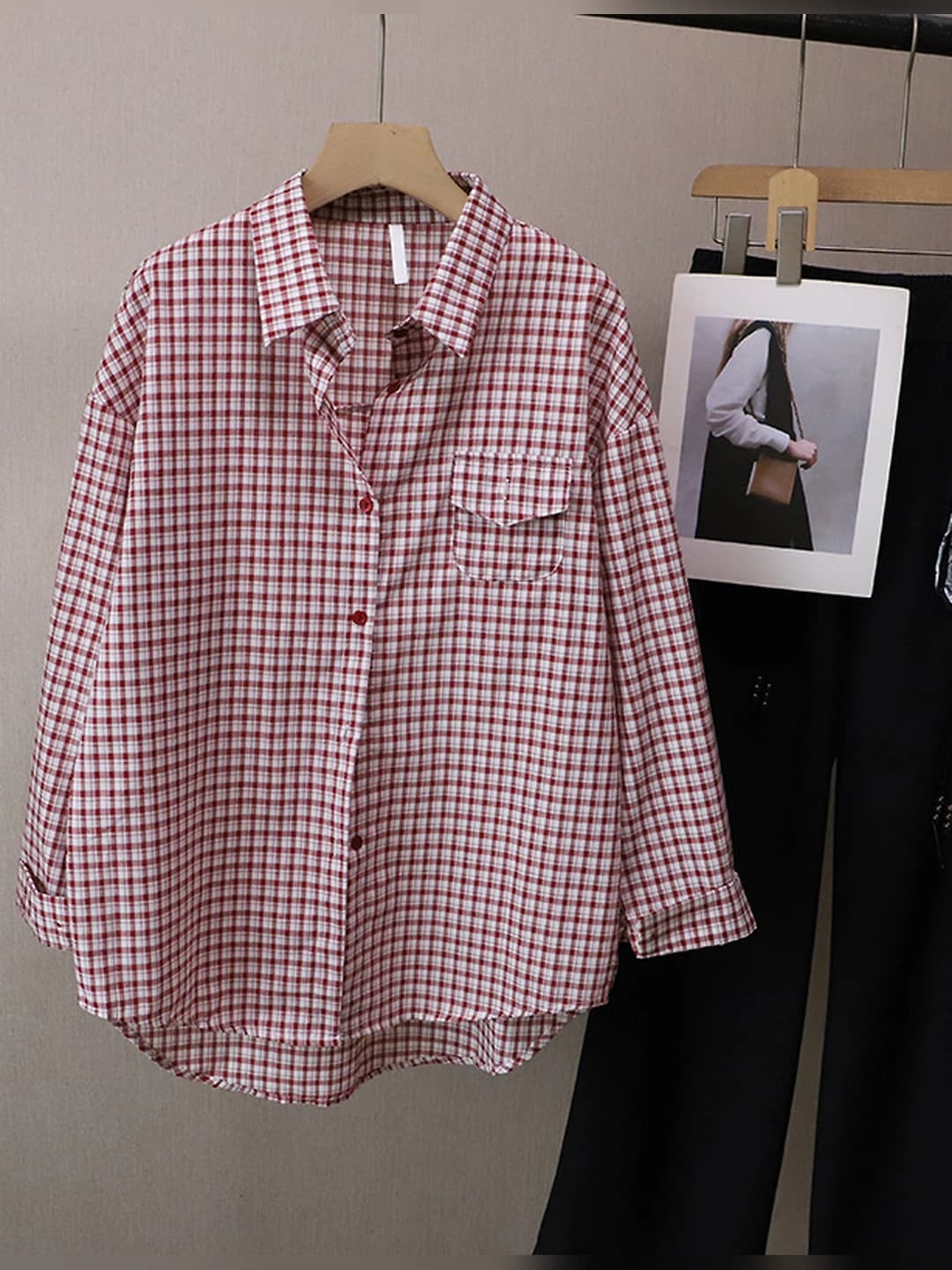Large plaid red