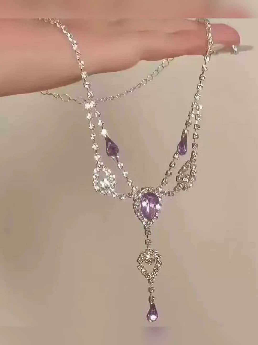 Purple teardrop fringe