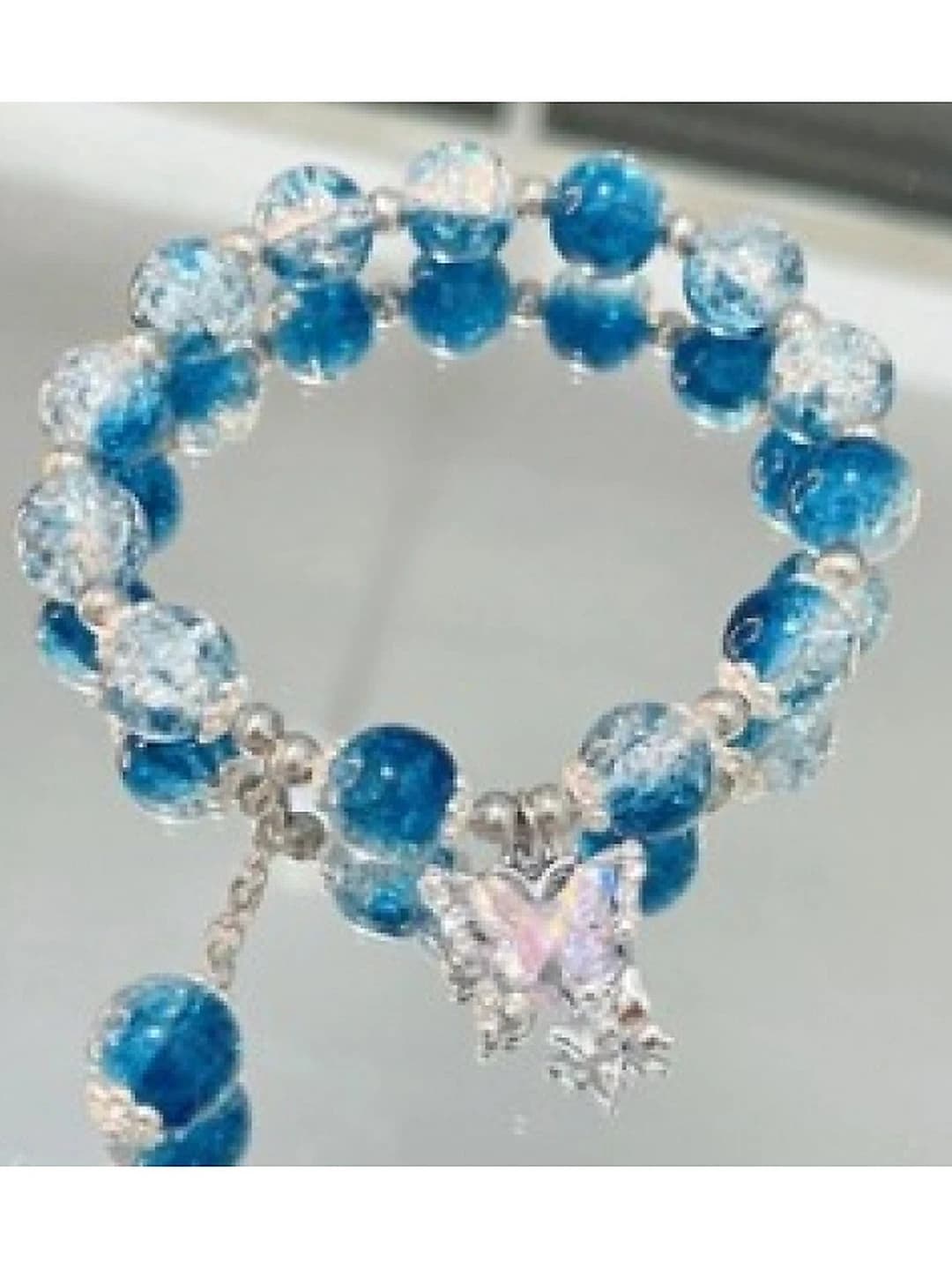 Crushed pearl butterfly bracelet [Blue] #SZ144
