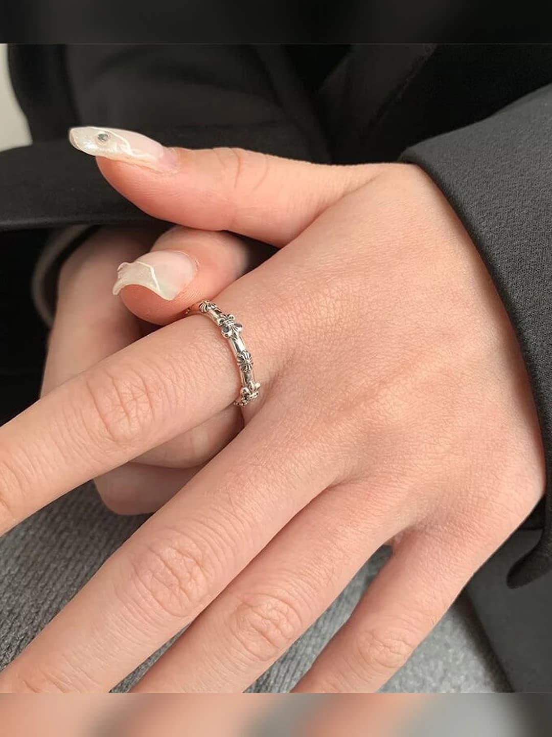 Women's retro open ring, geometric shape, alloy material, Korean and Japanese style