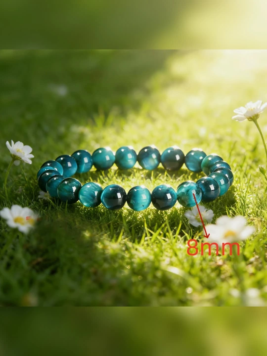 Light blue leopard - 8mm