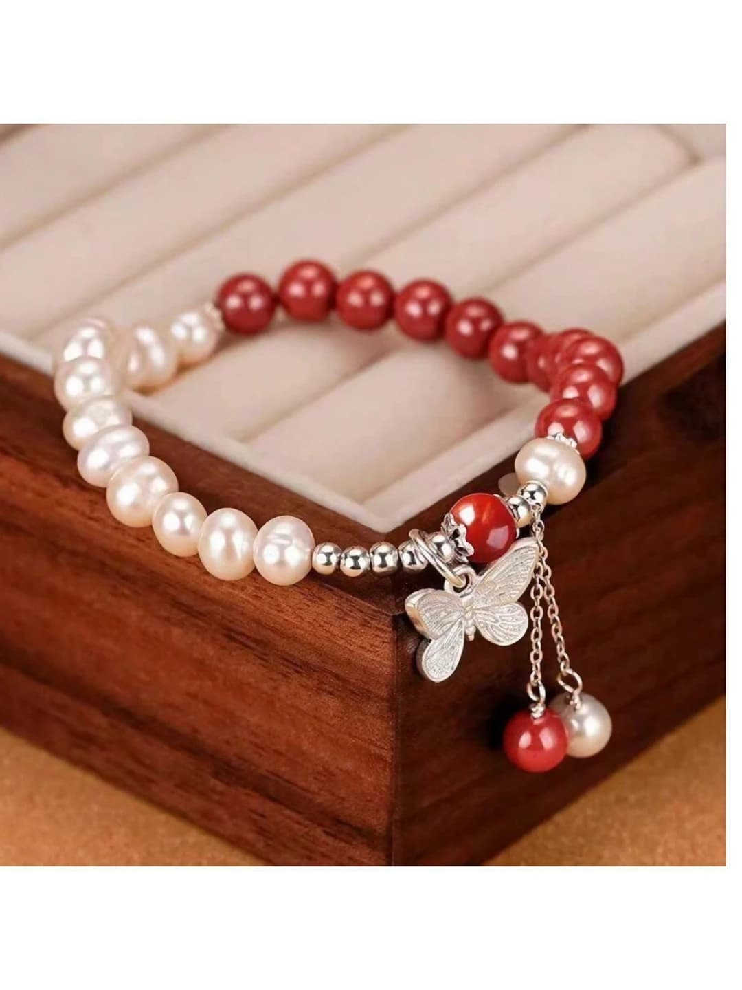 Red tassel butterfly bracelet