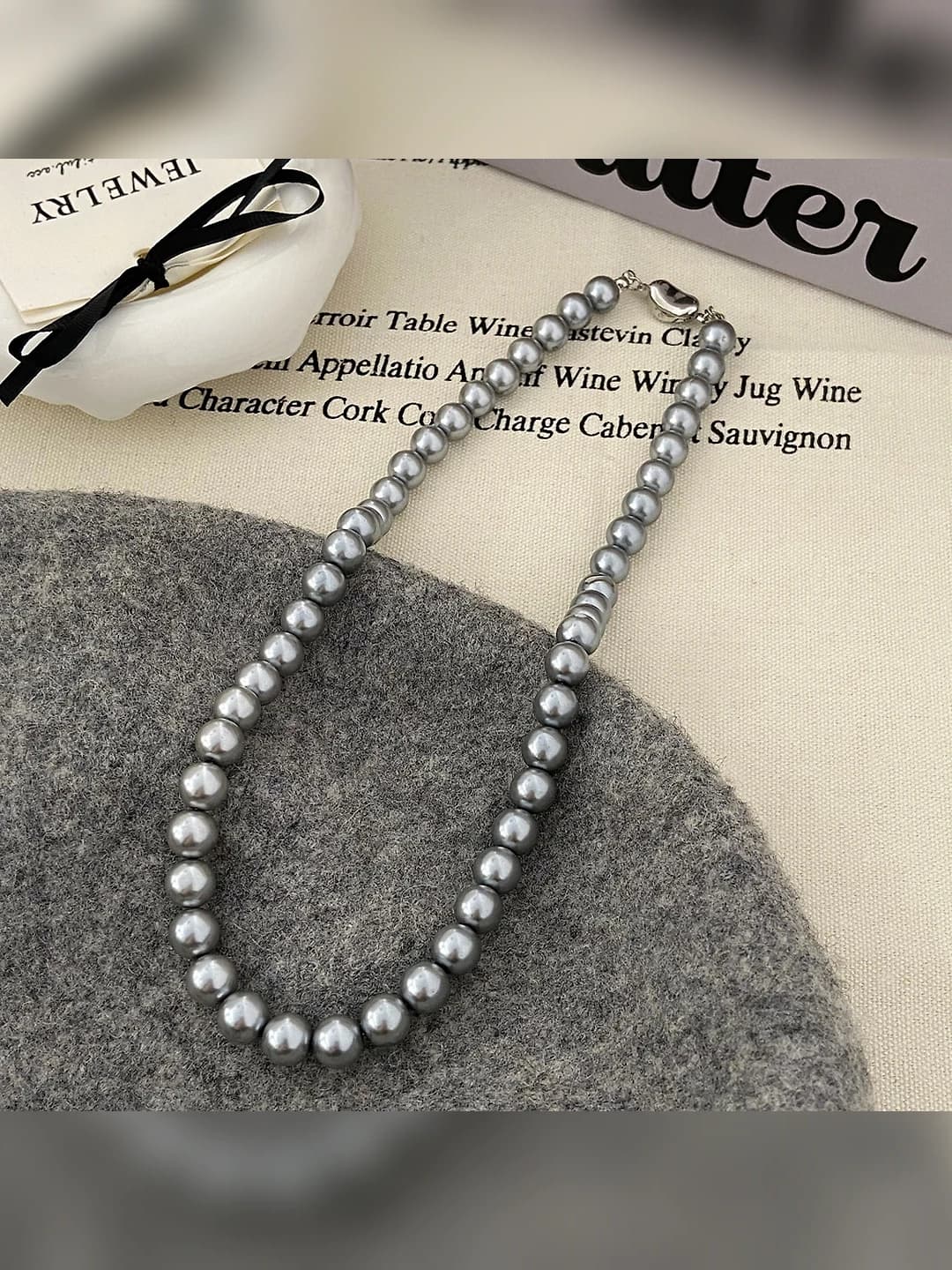 8mm серый Swarovski жемчуг, застёжка юаньбао