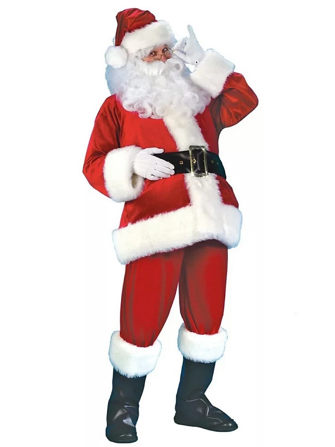 Women's Santa Claus costume: long fur, gold velvet, carnival clothing for cosplay and holiday performance