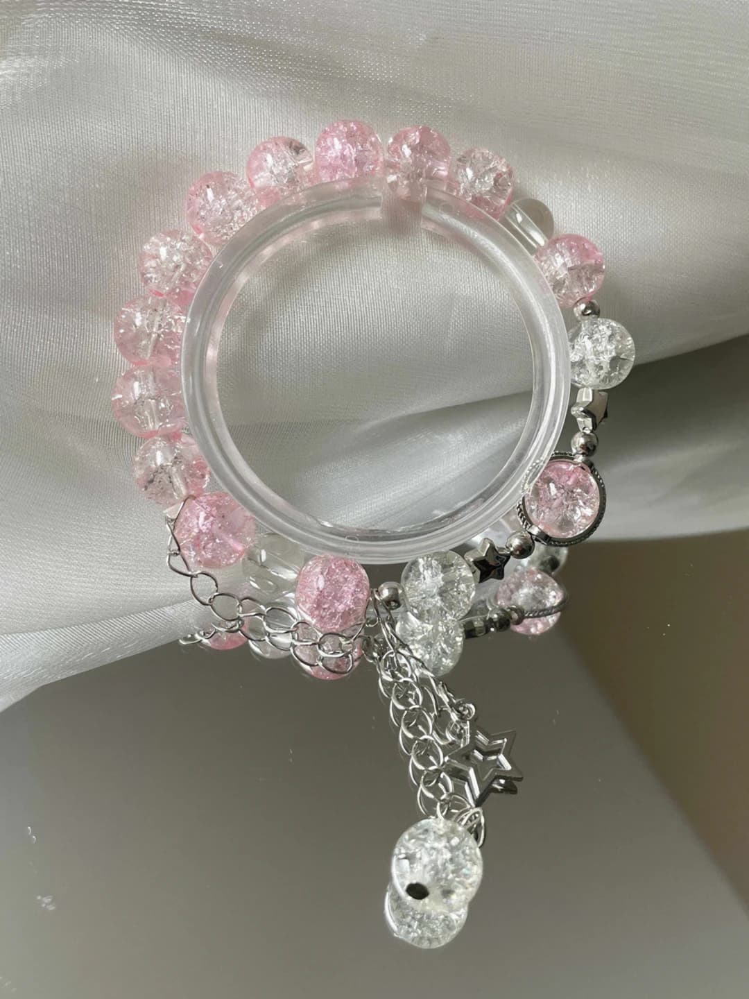 Women's glass and glassware geometric hand accessories, handmade, natural style, fresh and sweet