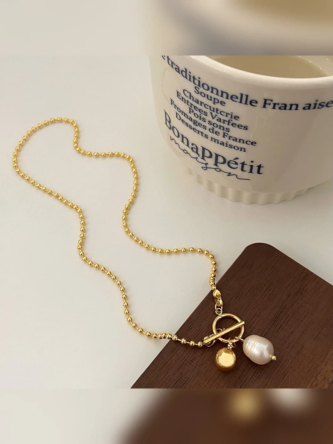 TO clasp pearl pendant necklace B-315