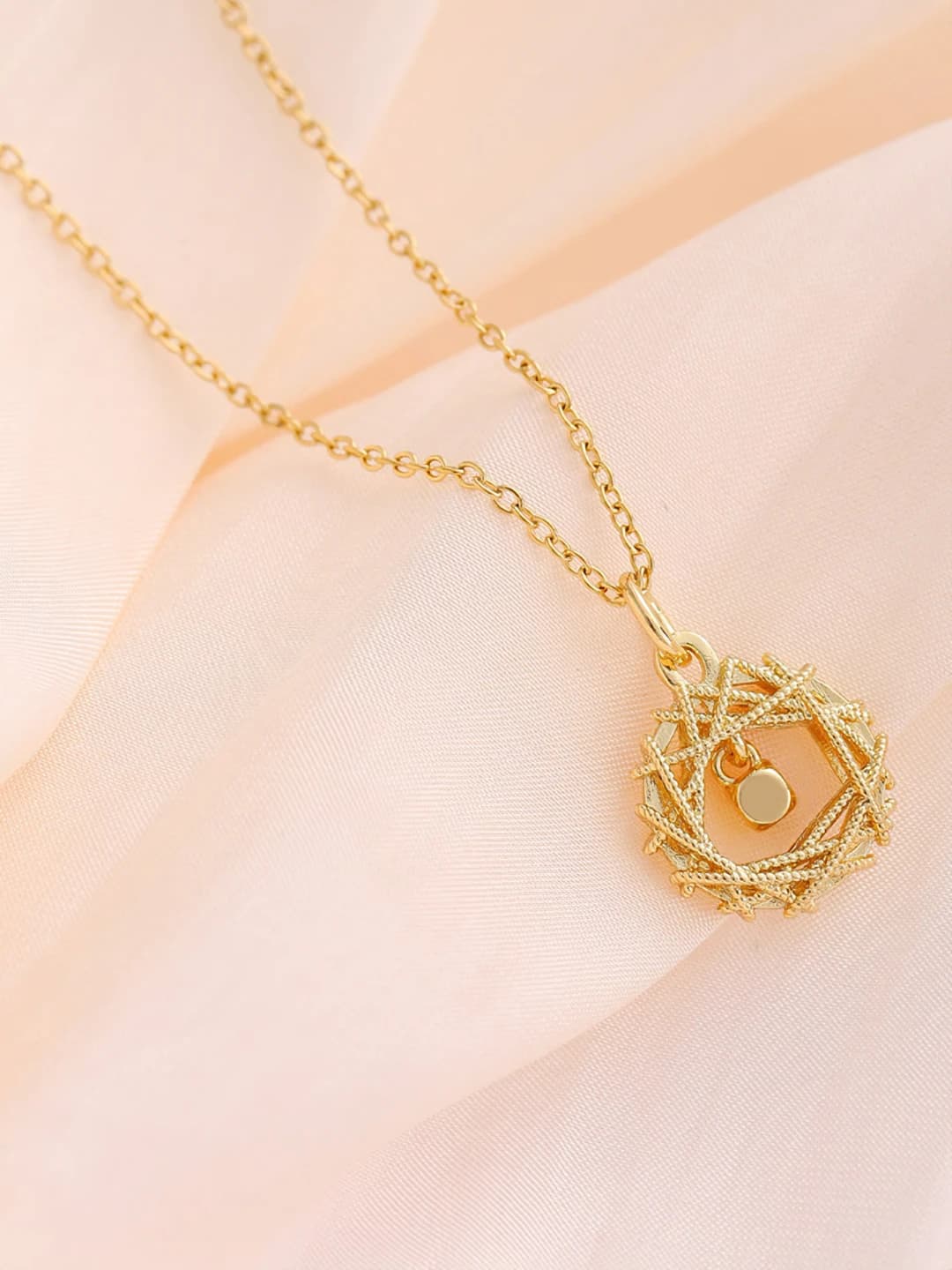 Women's titanium steel necklace with geometric Mobius ring and square pendant, Korean style