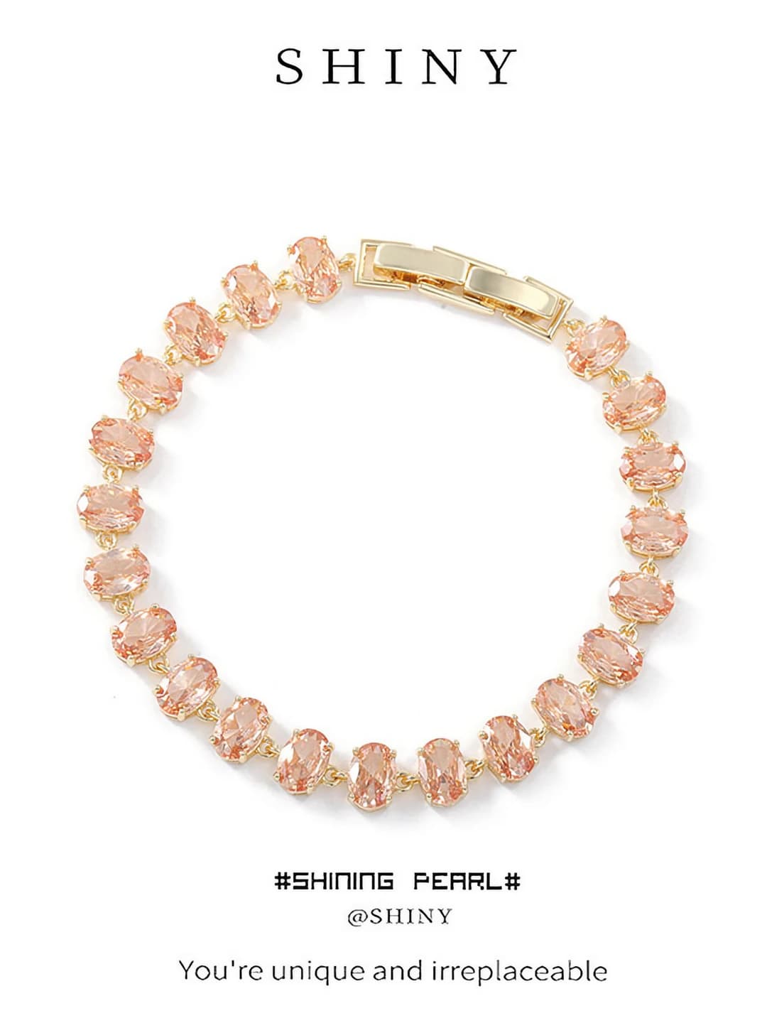 Women's French zircon oval clasp bracelet, light luxury, exquisite and sweet design