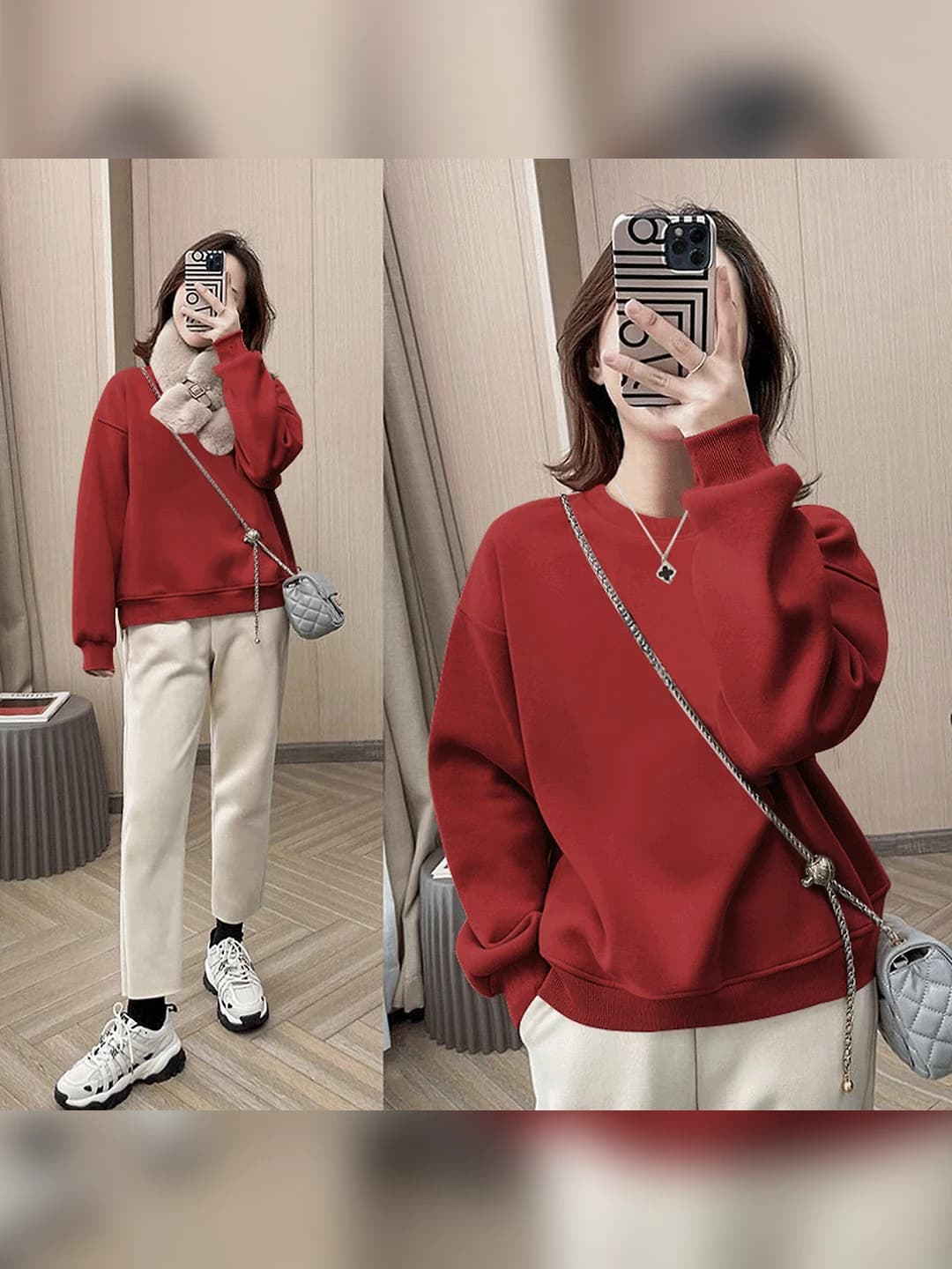 Wine red, thin, solid