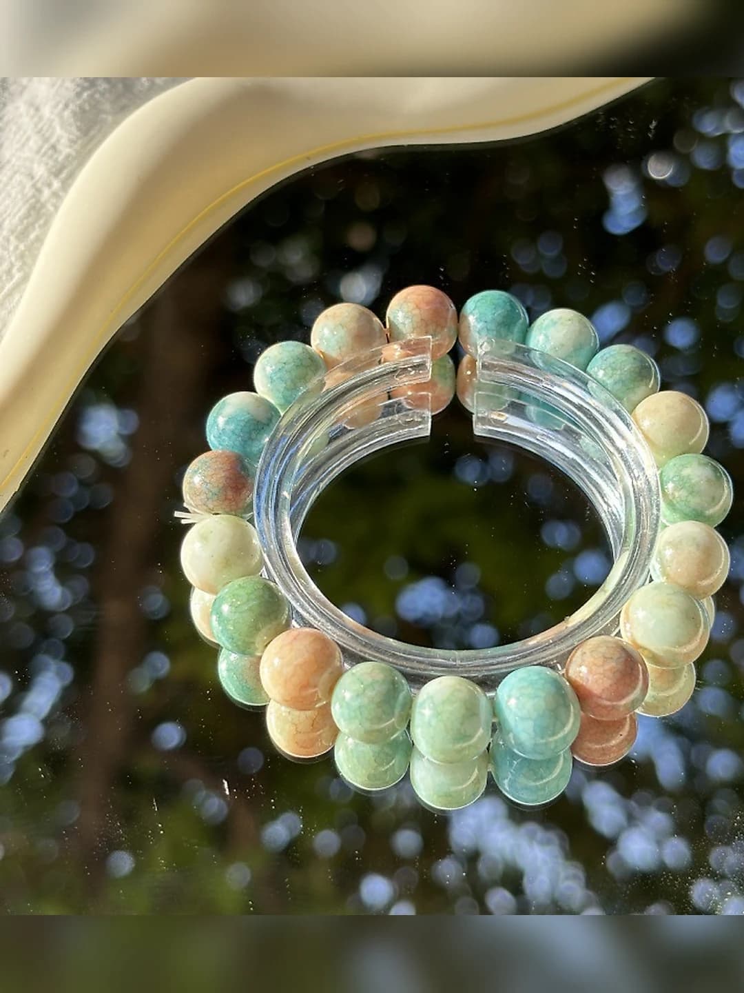 Map pattern ceramic bracelet