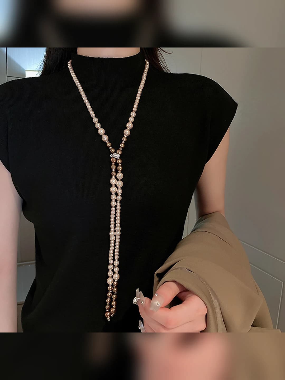 5# Necklace Standard Silver Champagne
