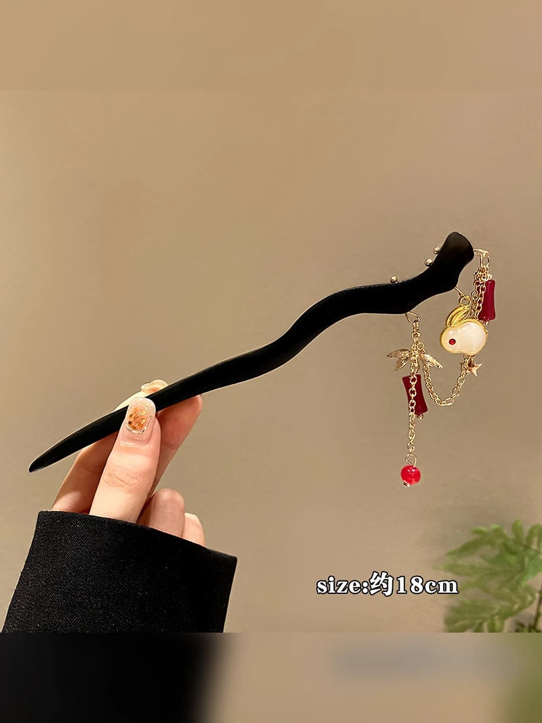 12# White rabbit five-point star hairpin