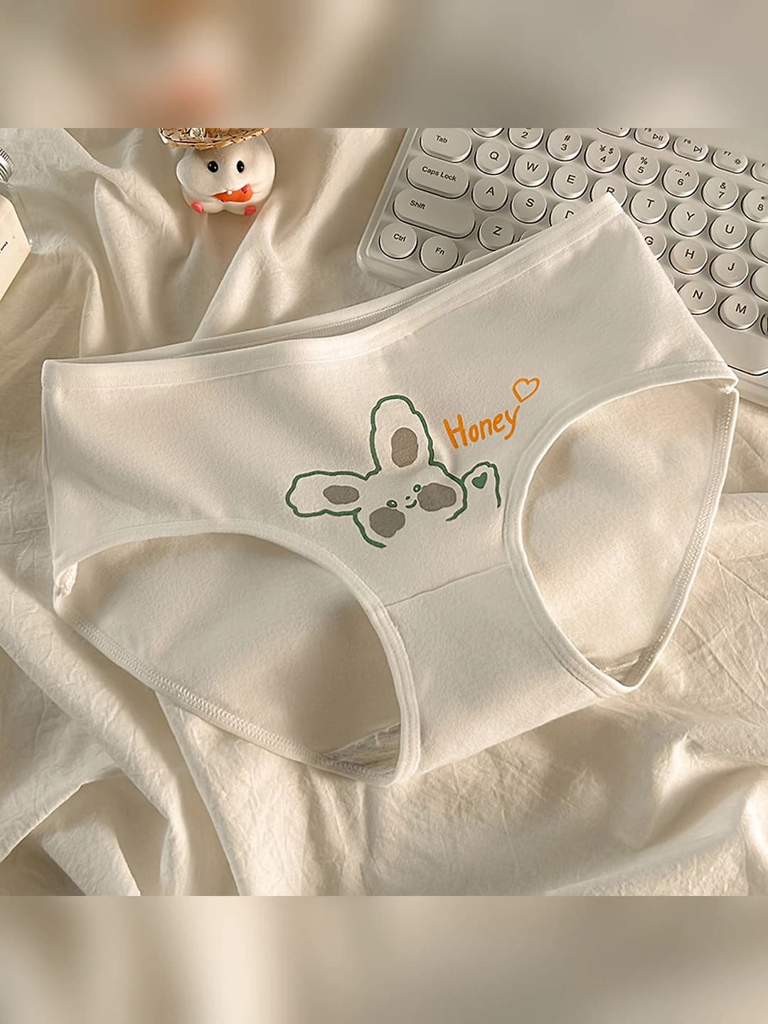 White HAPPY bunny
