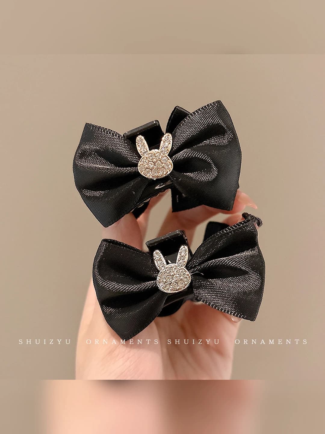 Rabbit bow clip, 1 pair