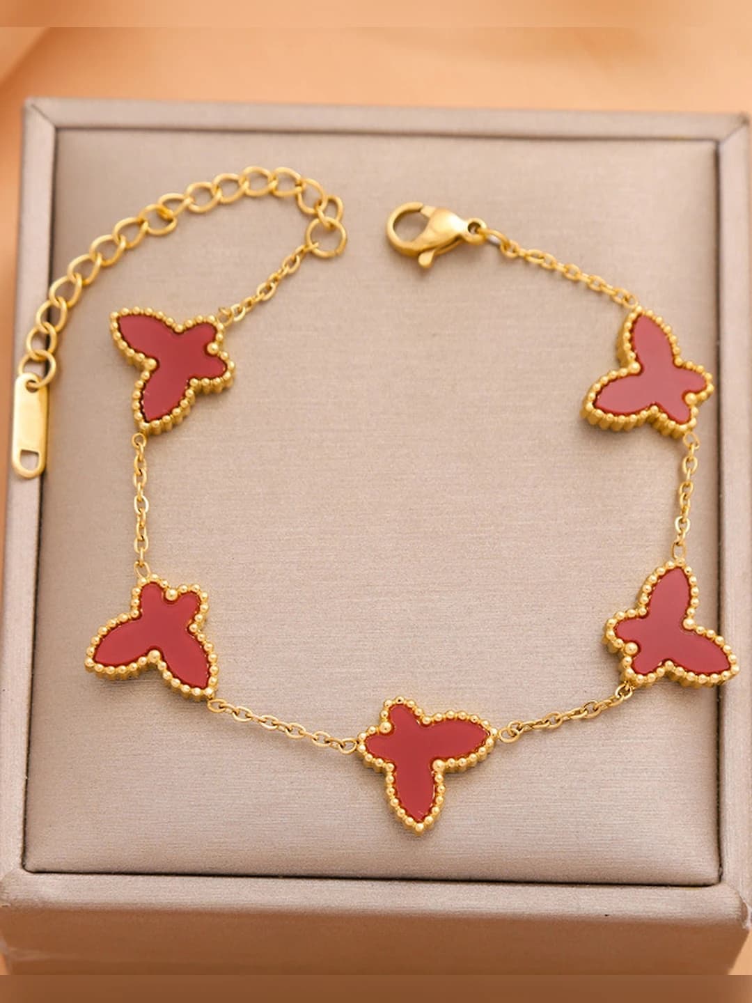 Gold double-sided red