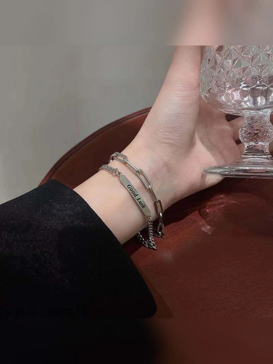 Двойной титановый браслет