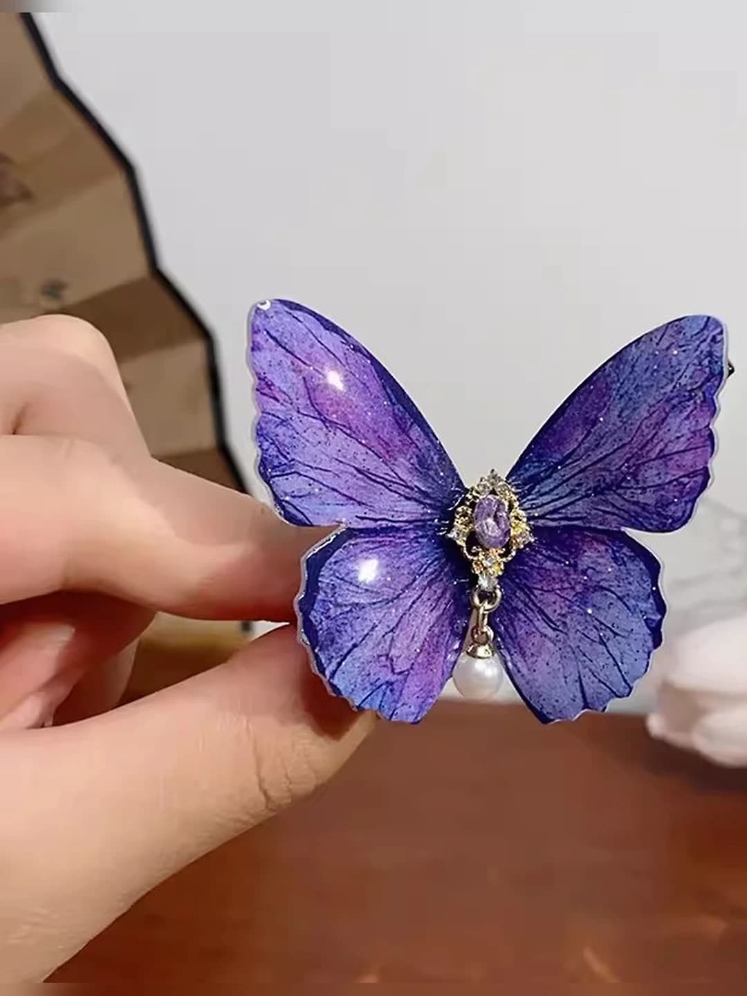 Mystic purple butterfly clip
