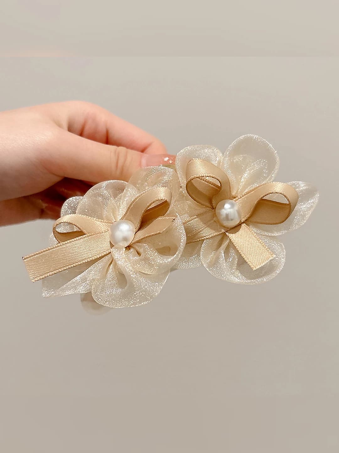 3# Bej bow 4 gul ~7*12cm