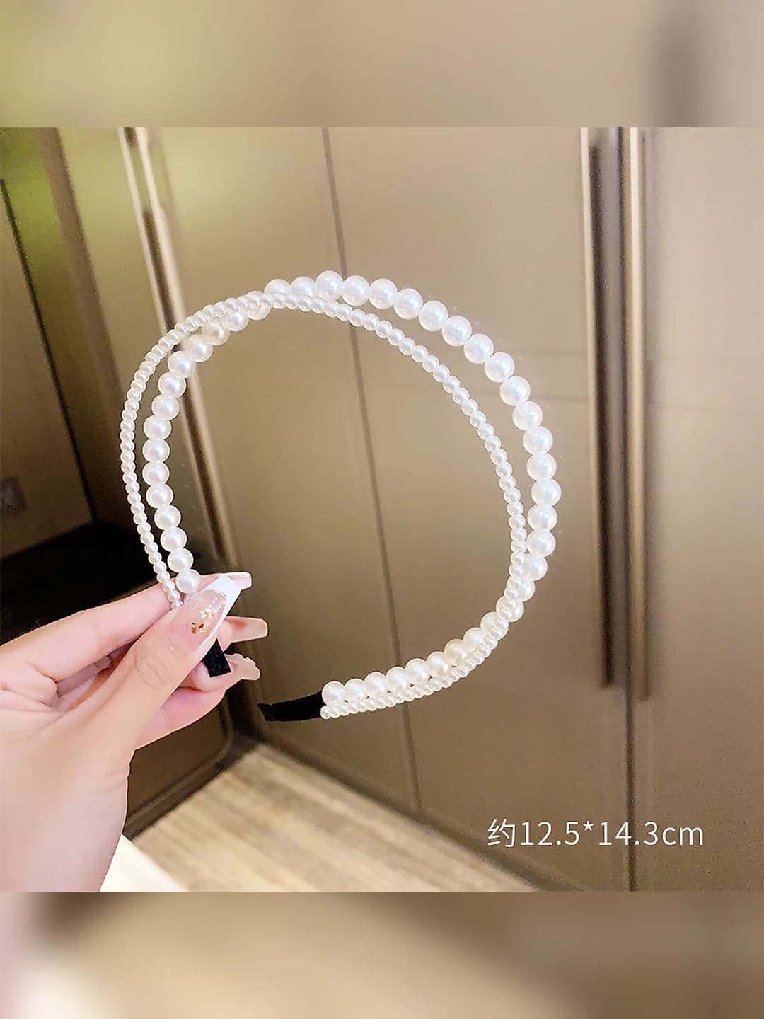 Double layer pearl headband