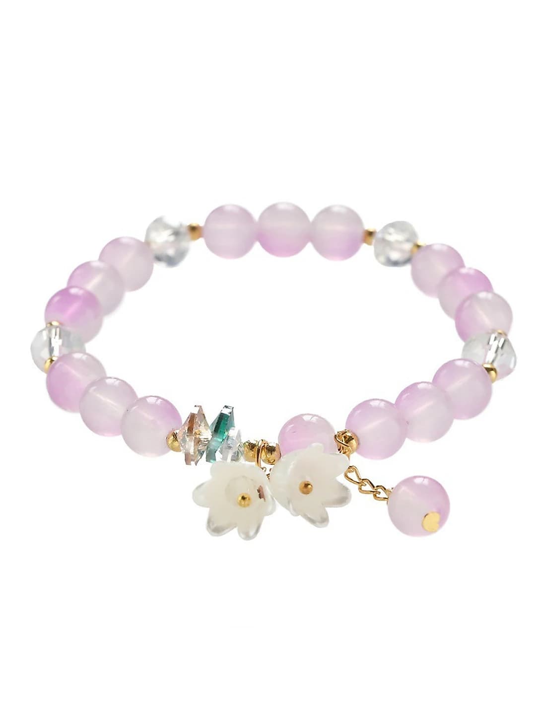 Purple-white glass bracelet